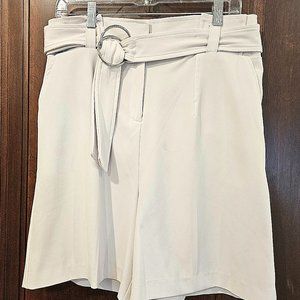 7th Avenue Design Studio New York&Co White Highwaisted Dress Shorts w/Belt 12